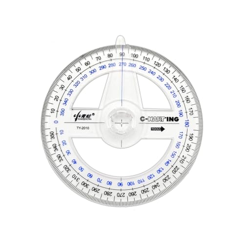 360° Protractor Set (20-Pack) – Clear Plastic Math Protractors for Geometry, Drafting & Angle Measurement – 4-Inch Swing Arm Protractor Ruler for Students, Engineers & Artists