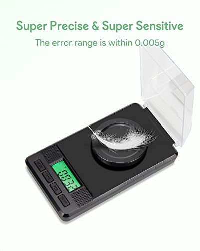 Milligram Scale 50g/0.001g, Digital Mg Scale, 50g Calibration Weight - color: Black