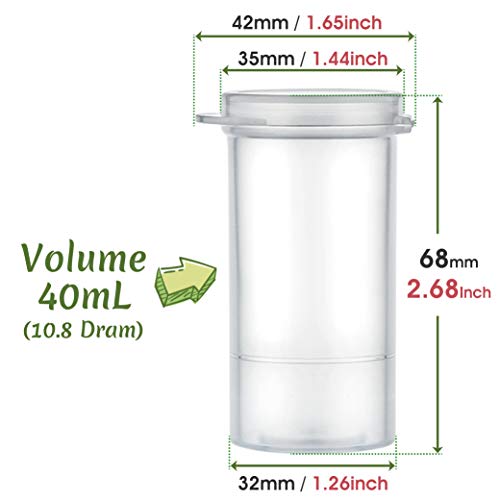 Maymom Water Tight Sample Vials, Bottle, Cup, for Small Parts, Beads; Air Tight; Prescription Bottle, Rx Vial (40mL) - size: 40mL 5pc