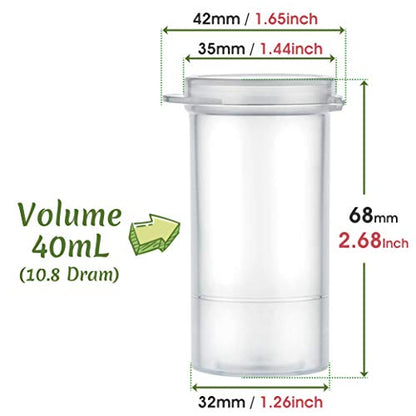 Maymom Water Tight Sample Vials, Bottle, Cup, for Small Parts, Beads; Air Tight; Prescription Bottle, Rx Vial (40mL) - size: 40mL 5pc
