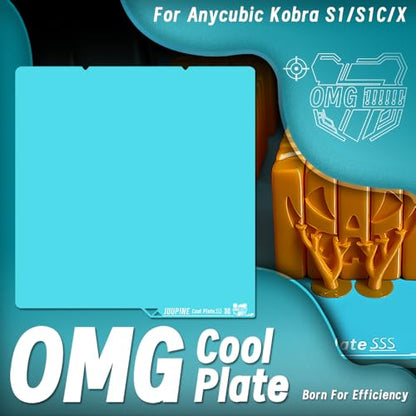 2.0 Upgraded OMG Cool Plate for Anycubic Kobra S1/Kobra X/Kobra 4, 264x276mm Thicker Magnetic Kobra Build Plate with Supertack Smooth Surface, Easy Release 3D Printer Hotbed for PLA PETG Printing - size: 264x276mm for Kobra S1/X/4