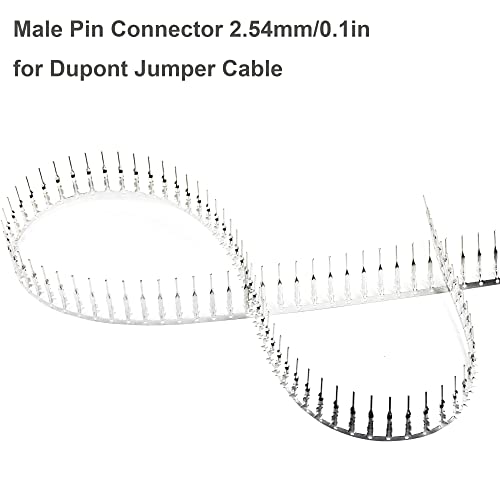 200 Pairs Male and Female Pin Connector Kit 2.54mm / 0.1" Pitch for 22~28AWG Dupont Jumper Wire Cable (200pcs Male Pin Connectors + 200pcs Female Pin Connectors)