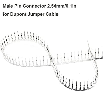 200 Pairs Male and Female Pin Connector Kit 2.54mm / 0.1" Pitch for 22~28AWG Dupont Jumper Wire Cable (200pcs Male Pin Connectors + 200pcs Female Pin Connectors)