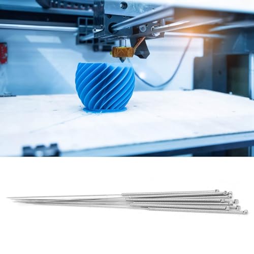 50pcs 3D Printer Nozzle Cleaning Kit No Clogger 3D Printer Tool Silver Stainless Steel 0.2/0.25/0.3/0.35/0.4mm Set for Clogged Nozzle Maintenance