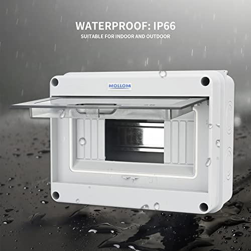 MOLLOM 8 Way Circuit Breaker MCB Distribution Protection Box - color: HT, size: 8Way | 200x155x92 MM