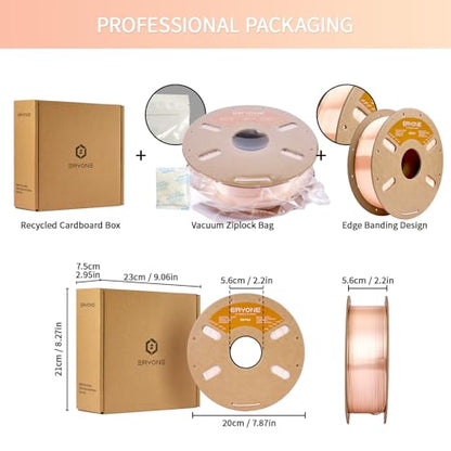 ERYONE Silk PLA Filament for 3D Printer 1.75mm +/- 0.03mm, Shiny Filament 1kg (2.1lbs)/Spool, Apricot - color: Silk Apricot, size: Silk Pla-1kg
