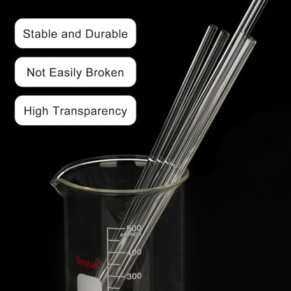 stonylab 8 Pack Glass Stirring Rods, Solid Borosilicate Glass Rods Stirrers Sticks with Rounded Ends for Lab Kitchen, 12 Inch Length - size: 300 mm