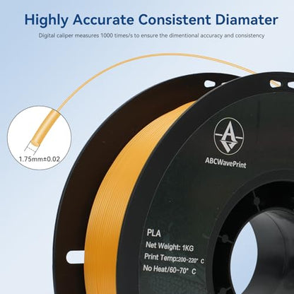 PLA 3D Printer Filament, Dimensional Accuracy +/- 0.02 mm, 1 kg Spool(2.2lbs), 1.75 mm，Orange - color: Orange