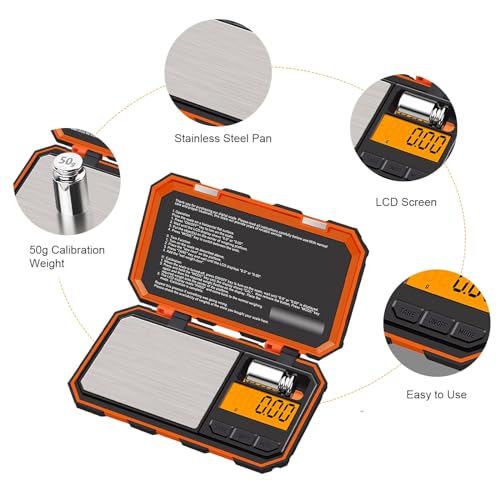 UNIWEIGH Digital Gram Scale,200g/0.01g High Precision Pocket Mini Scales