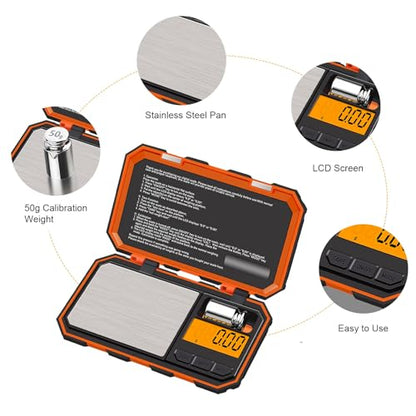 UNIWEIGH Digital Gram Scale,200g/0.01g High Precision Pocket Mini Scales