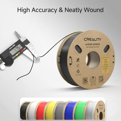CREALITY Hyper PETG Filament 1.75mm 3D Printer Filament, Up to 600mm/s High Speed Rapid PETG, 1kg (2.2lb) Neatly Wound Cardboard Spool, Dimensional Accuracy ±0.03mm, Fit for Most 3D Printers, Black - color: 1kg Hyper Black Petg With Spool, size: 1.75 mm