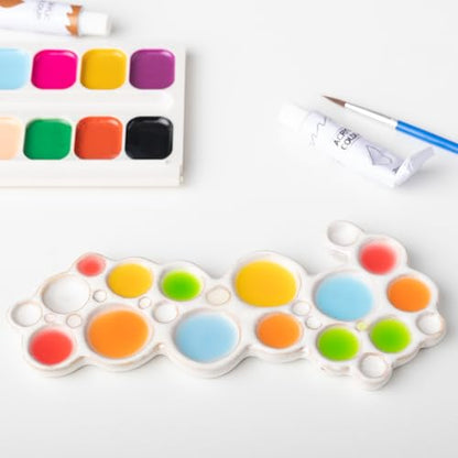 Bubble Ceramic Paint Palette, Ergonomic White Watercolor Mixing Color Tray