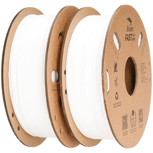 Creality PLA 3D Printer Filament, White & White, 2‑Pack, 2KG Total - color: White+white