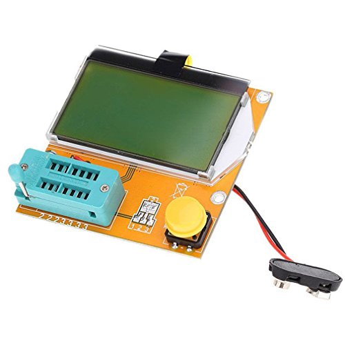 HiLetgo LCR-T4 Multifunctional Resistor Capacitor Diode SCR Inductor Triode MOSFET Tube Meter Tester Component Tester kit 9V with 128 * 64 Green Backlight LCD Display