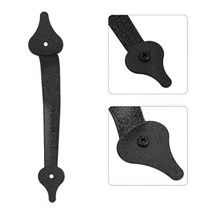 Homode Decorative Garage Door Hinges Handles, Faux Garage Door Accents, Metal Handles Hinges Hardware Kit, Screw Mounted, Black, Spear Style (4 Hinges+2 Handles) - size: 4 Hinges+2 Handles