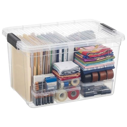 Superio 26.5 Quart Clear Plastic Storage Boxes with Lids, Stackable Organizer Containers, BPA-Free Storage Bins for Home, Office, School & Dorm, 1 Pack - size: 26 Quart