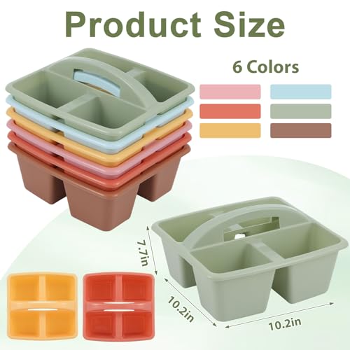 6 Pack 4 Compartment Classroom Caddy with Handle, Groovy - color: Groovy