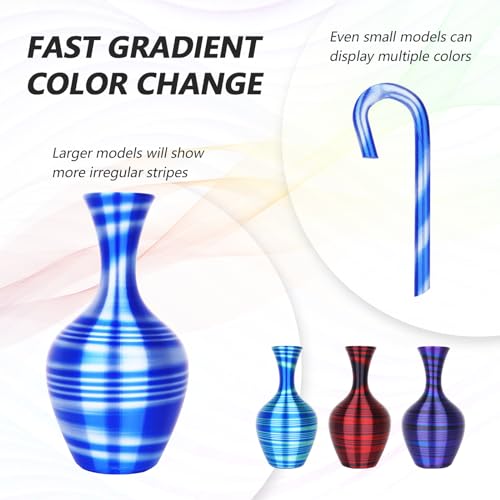 AMOLEN Silk Multicolor PLA Bundle, Fast Color Change, 200g X 4 Spools - color: Black Red/Blue Silver/Green Blue/Blue Purple