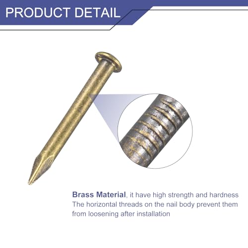 uxcell 70Pcs Small Tiny Nails 2x20mm(DxL) Tiny Brass Nails Hardware - color: Bronze, size: 2x20mm