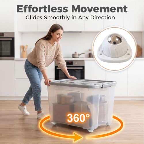 Heavy Duty Self Adhesive Furniture Casters 8 Pack Stick-On Swivel Wheels - color: White-8