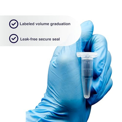 Kashi Scientific 1.5mL Snap Cap Clear Microcentrifuge Tube with Graduation and Marking Area, Lab Grade Polypropylene Plastic [1.5mL, 500] - size: 1.5mL
