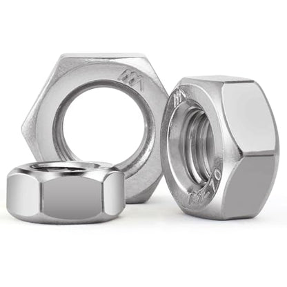 VGBUY 35pcs M10-1.5 Hex Nuts, 304 Stainless Steel 18-8 External Hex nut M10x1.5 Metric Hex Machine Screw Nuts Hardware Nuts (VG01317) - size: M10-1.5(35pcs)