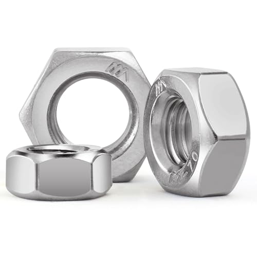 VGBUY 200pcs M5-0.8 Hex Nuts, 304 Stainless Steel 18-8 External Hex nut M5x0.8, Metric Hex Machine Screw Nuts Hardware Nuts (VG01314) - size: M5-0.8(200pcs)
