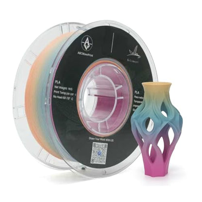 PLA 3D Printer Filament, Rainbow Matte PLA, 1.75 mm Diameter, 1kg Spool (2.2lbs), Dimensional Accuracy +/- 0.02 mm - color: Matte Rainbow