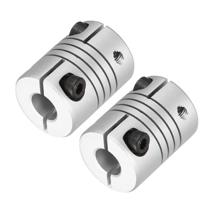MECCANIXITY 2 Pcs 4 to 6.35mm Flexible Shaft Coupling 20mm L 15mm Dia - size: 4 to 6.35mm