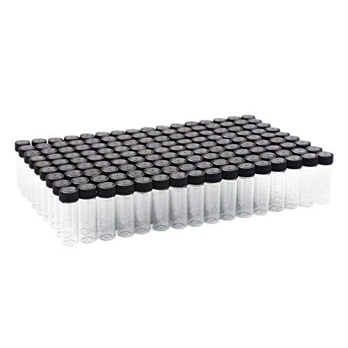 144pk 1 1/3 Dram Small Glass Vials with Screw On Cap, Hobby and Craft Lab Sample Vial Set - size: 1 1/3 Dram