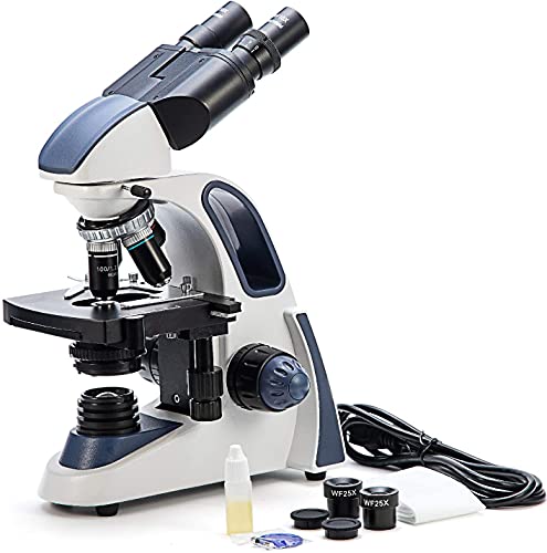 SWIFT SW380B 40X-2500X Magnification, Siedentopf Head, Research-Grade Binocular Compound Lab Microscope with Wide-Field 10X and 25X Eyepieces, Mechanical Stage, Ultra-Precise Focusing - style: SW380B