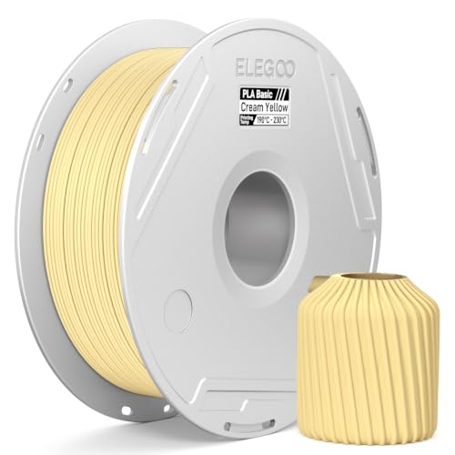 ELEGOO PLA Basic 3D Printer Filament 1.75mm Cream Yellow 1KG - color: Pla Cream Yellow