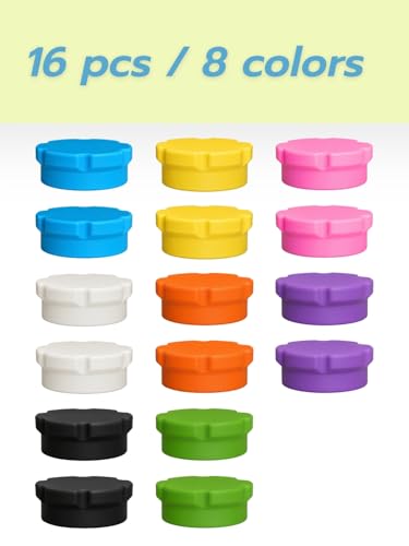 5ml 10ml 30ml Glass Vial Caps, 20mm Peptide Vial Caps (16Pcs / 8Colors) - color: 16Pcs / 8Colors