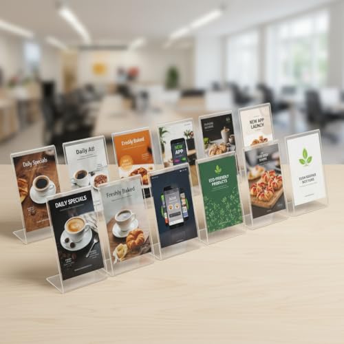 Azar Displays 112731 3.5" W x 5" H Vertical L-Shaped Sign Holder-10pk - size: 3.5 in W x 5 in H Vertical