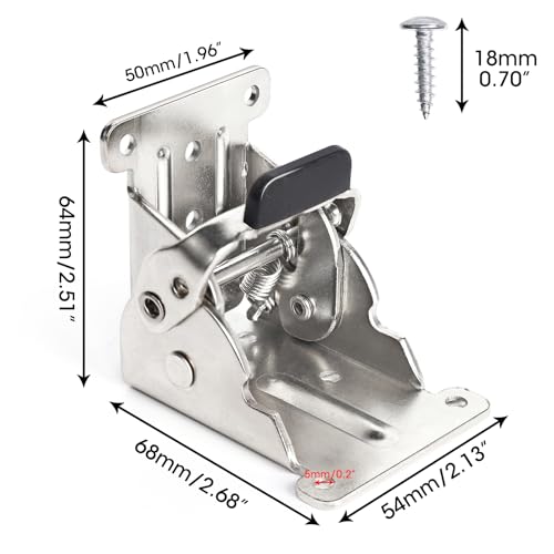 TopDirect 4 Pack Locking Hinge for Folding Table Brackets (Silver) - color: Silver, size: 4 Pack