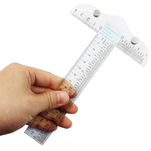 Murtenze 1 Pack Acrylic Clear T-Square Ruler, 6" Transparent T Ruler Drafting Tools, Dual Side Measuring Crafting for Drafting and General Layout Work Art Framing