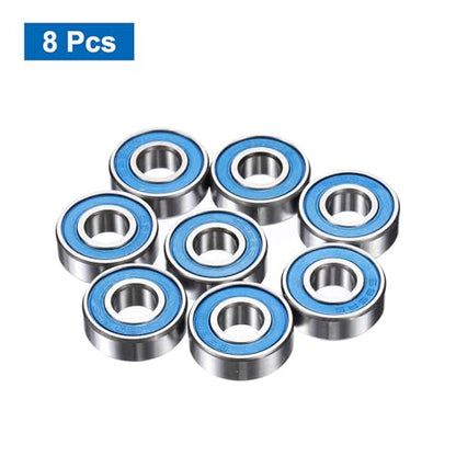 uxcell 8 Pcs 696-2RS Deep Groove Micro Bearing, 6x15x5mm Chrome Steel - size: 696-2RS