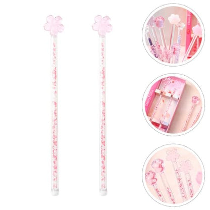 Luxshiny 2-pack Glass Stirring Sticks Flower Design 7.28 inch Beverage Mixing Rods Reusable Drink Stirrers for Coffee Tea Juice Milk Tea Cocktails Bar and Home Use