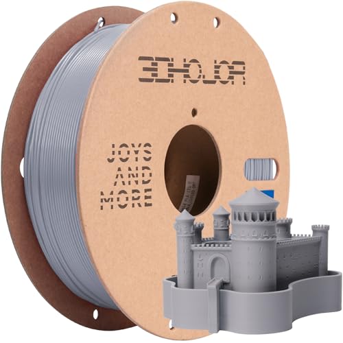 3DHoJor High Speed Printer Filament 1.75mm 1kg Cardboard Spool (2.2lbs) Rapid PLA to 5X Faster Printing Filament Dimensional Accuracy +/- 0.02 mm Fits for Most FDM 3D Printer -Gray - color: Gray