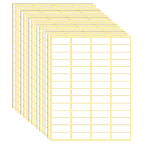 1680 Pcs Rectangle Labels 0.5" x 1.5" White Writable Name Label Stickers Blank Paper Stickers Self-Adhesive File Folder Labels for Document Bottle Cup School Office Classification - color: 1680pcs 38x13 Mm