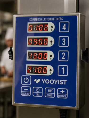 Commercial Kitchen Timer 4 Channel Digital Loud Alarm Cook Timer - color: Blue