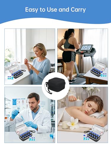 10Slot Peptide Case for Fridge, Insulin Vials Storage Case - color: 10-slots (Black)