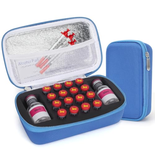 Peptide Case for Fridge | Vial Case for 3ml/30ml, Peptide Vial Storage Blue - color: 3m L Vial Case(blue)