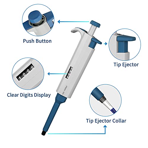 100-1000μL Micropipette High-Accurate Pipettor Adjustable Variable Volume Single-Channel Pipette for Laboratory - size: 100-1000μL