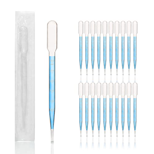 100pcs Sterile Transfer Pipettes, Vol. 7ml, 3ml Graduated, 155mm Long, Essential Oils Pipettes, Low-Density Polyethylene Material, Individual Peel-Pack, TPP7155-100 - style: Vol.7ml