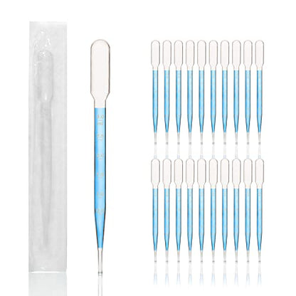 100pcs Sterile Transfer Pipettes, Vol. 7ml, 3ml Graduated, 155mm Long, Essential Oils Pipettes, Low-Density Polyethylene Material, Individual Peel-Pack, TPP7155-100 - style: Vol.7ml