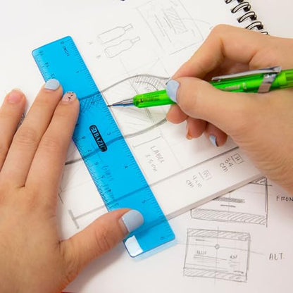 BAZIC Products 6 in Clear Plastic Ruler, Inch & Metric, 3 Pack, 288-Case - size: 288-Pack