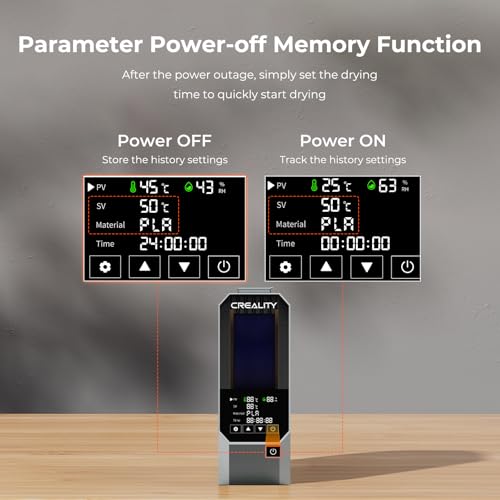 CREALITY Space Pi Filament Dryer – 360° Hot-Air Circulation, Fast Heating, 3.7'' LCD Touch Screen, One Key Set Filament Dehydrator & Storage Box for 1.75/2.85mm PLA, PETG, ABS, Nylon, PA, TPU - color: Space Pi
