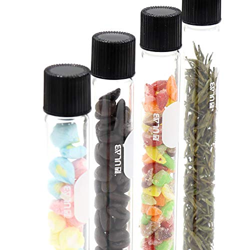 ULAB Test Tubes with Black Screw Caps, Vol.30ml, Dia.20x150mm with Marking Area, Test Tubes Shot Glasses, Borosilicate Glass Material, Pack of 12, UTT1014 - style: Vol.30ml with Bakelite Screw Caps, 12pcs