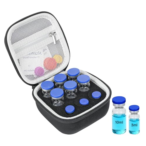 9Slot Insulin & Peptide Vials Storage Case for 3ml 5ml 10ml Vials - color: 9-slots (Black)